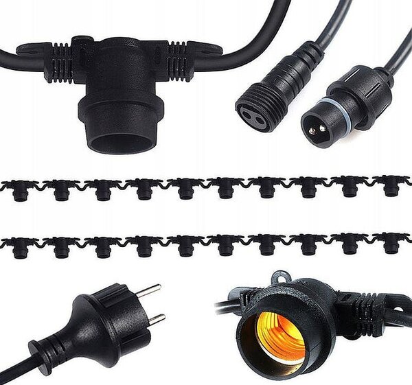 Ghirlanda luminoasa pentru 10 LED-uri interconectabile, interior/exterior, IP44, lungime cablu 10 m