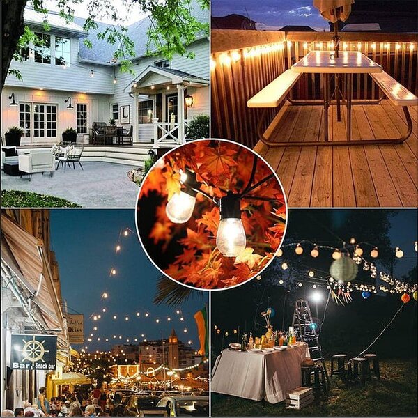 Ghirlanda LED, interior/exterior, pentru 20 becuri, lungime 20 m, IP44, soclu E27