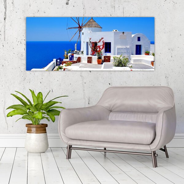 Tablou - Casă mică în Grecia (120x50 cm)