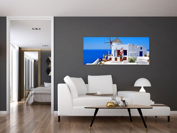 Tablou - Casă mică în Grecia (120x50 cm)