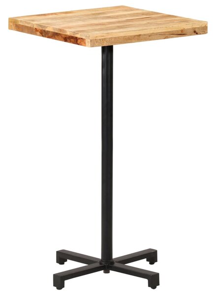 Masă de bar pătrată, 60x60x110 cm, lemn de mango brut