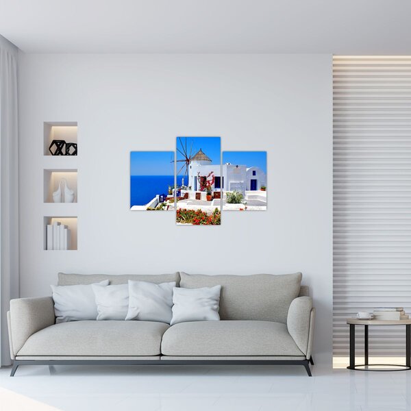 Tablou - Casă mică în Grecia (90x60 cm)