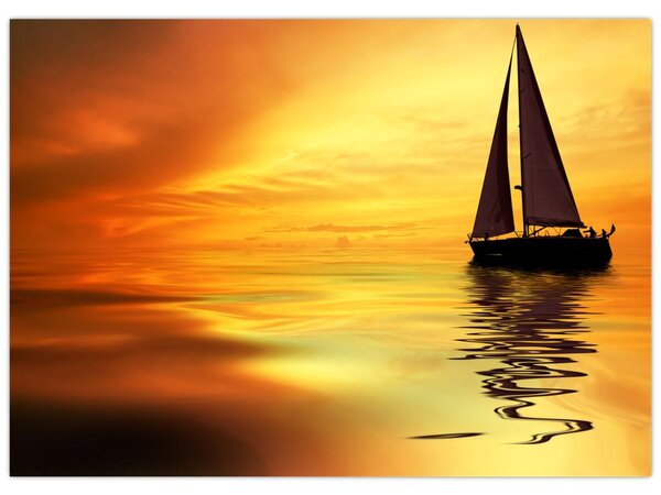 Tablou - Sailboat la apus de soare (70x50 cm)