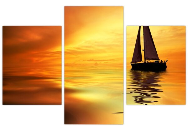 Tablou - Sailboat la apus de soare (90x60 cm)