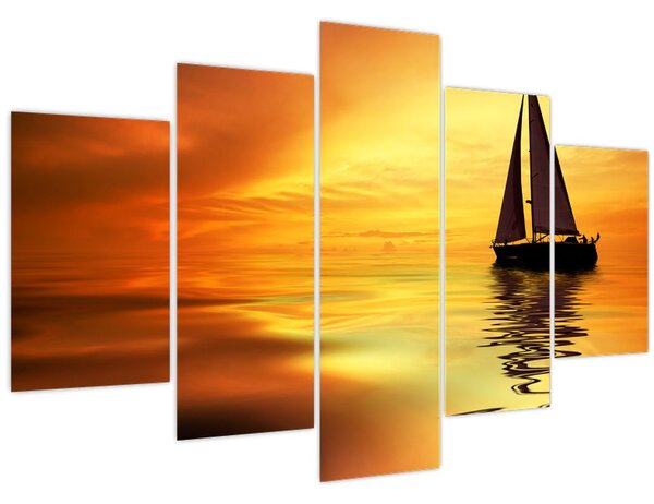 Tablou - Sailboat la apus de soare (150x105 cm)