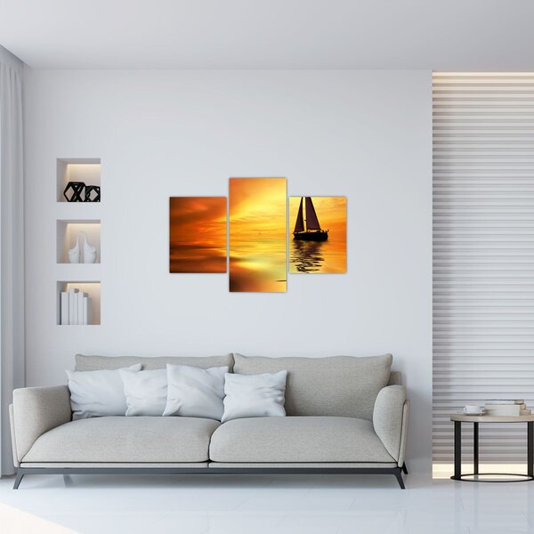 Tablou - Sailboat la apus de soare (90x60 cm)