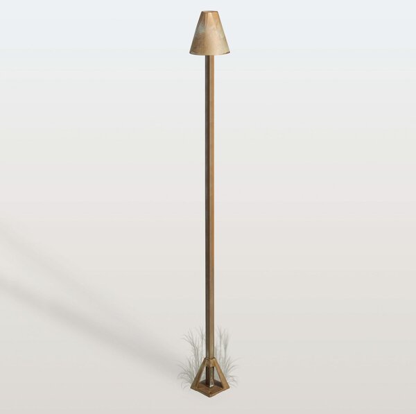 Moretti Luce Bornă luminoasă LED Silva Disk, înălțime 100 cm, alamă antică, IP65, Bronz / Alamă Veche, Alamă, Casă de țară / Rustic