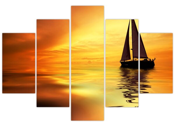Tablou - Sailboat la apus de soare (150x105 cm)