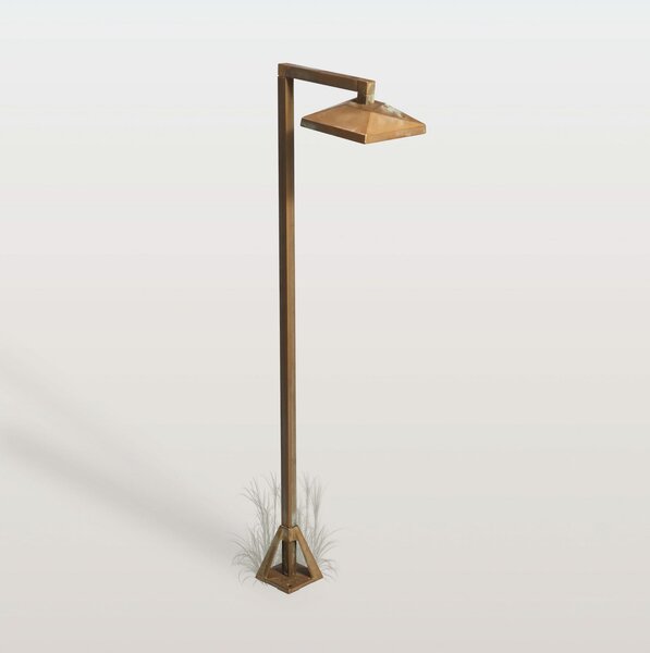 Moretti Luce Bornă luminoasă LED Aura Edge, 80 x 19,5 cm, alamă antică, Bronz / Alamă Veche, Alamă, Casă de țară / Rustic