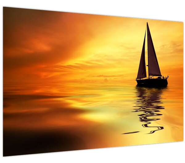 Tablou - Sailboat la apus de soare (90x60 cm)