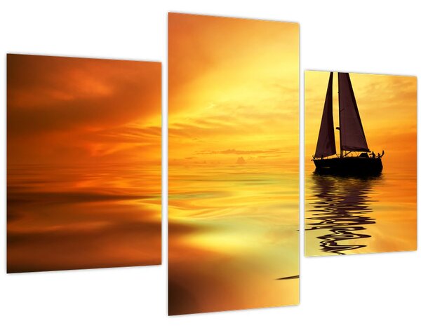 Tablou - Sailboat la apus de soare (90x60 cm)