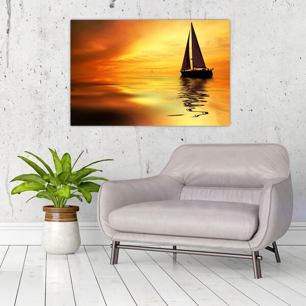 Tablou - Sailboat la apus de soare (90x60 cm)