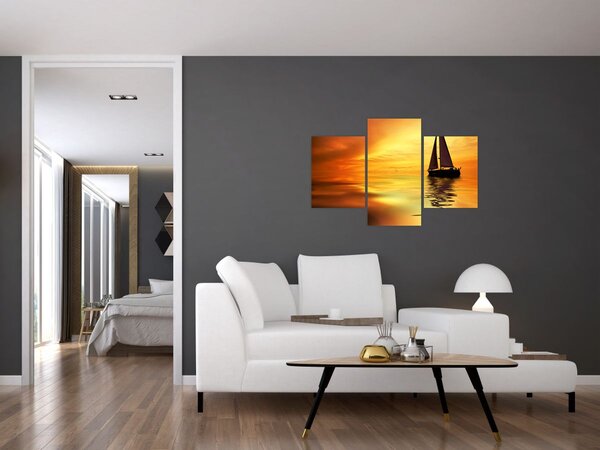 Tablou - Sailboat la apus de soare (90x60 cm)