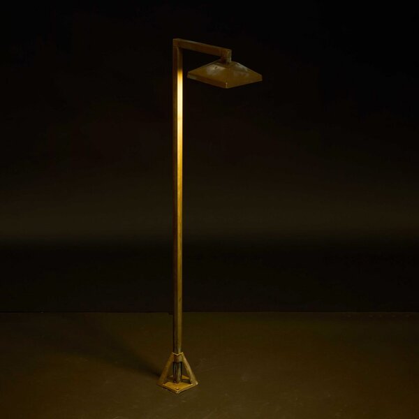 Moretti Luce Bornă luminoasă LED Aura Edge, 80 x 19,5 cm, alamă antică, Bronz / Alamă Veche, Alamă, Casă de țară / Rustic