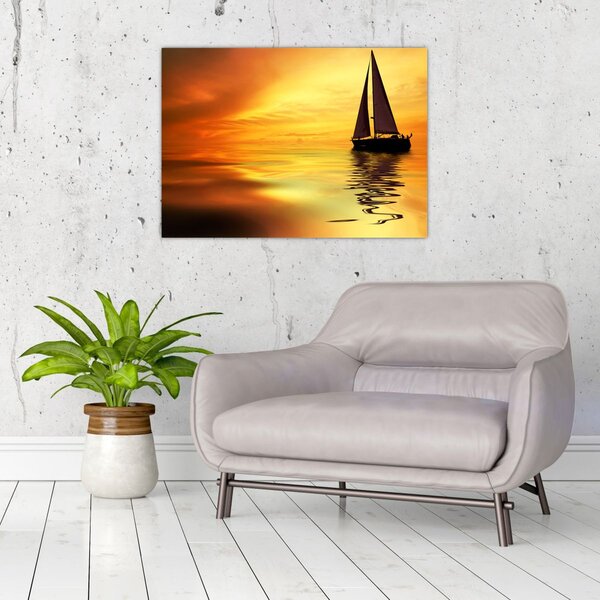 Tablou - Sailboat la apus de soare (70x50 cm)