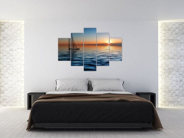 Tablou - Bărci cu vele pe mare (150x105 cm)