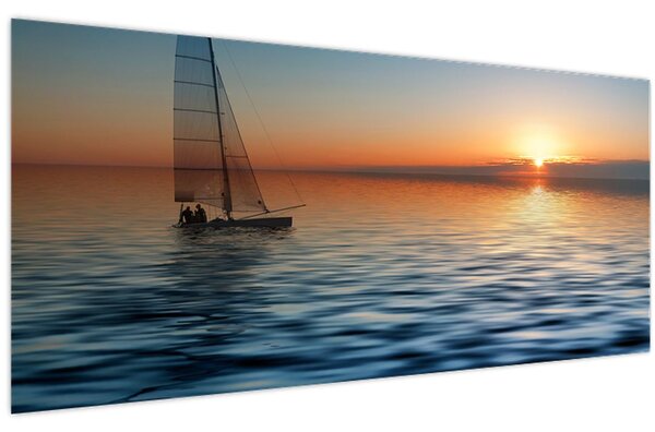 Tablou - Bărci cu vele pe mare (120x50 cm)