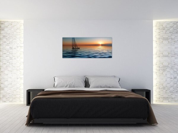 Tablou - Bărci cu vele pe mare (120x50 cm)
