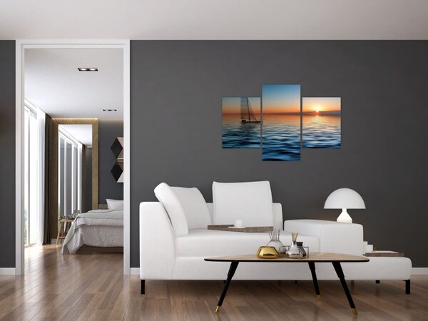 Tablou - Bărci cu vele pe mare (90x60 cm)