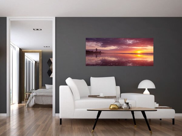 Tablou - Plajă la apus de soare (120x50 cm)