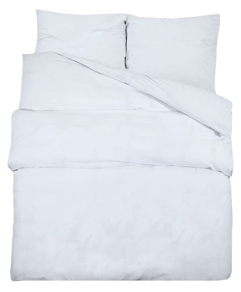 Set cu husă de pilotă, alb, 155x220 cm, microfibră