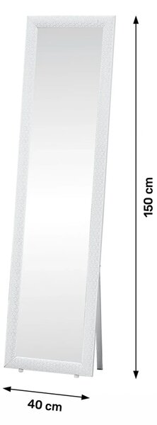 Oglinda LAVAL, alb, metal/lemn, 40x150 cm