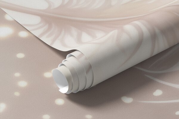 Tapet Pene delicate și vaporoase, într-o nuanță de roz-piersică cu reflexii strălucitoare, Fototapet Penele, w10003 : Uwalls.ro