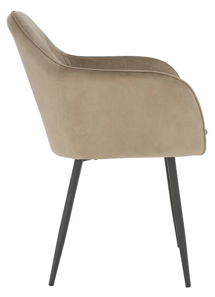 Scaun ZIRKON, gri-maro taupe/negru, stofa catifelata/metal, 56x55x82 c
