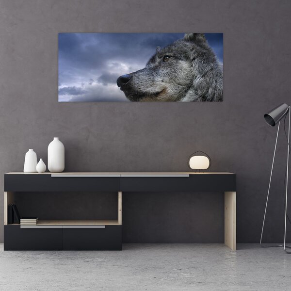 Tablou - Cap de lup (120x50 cm)