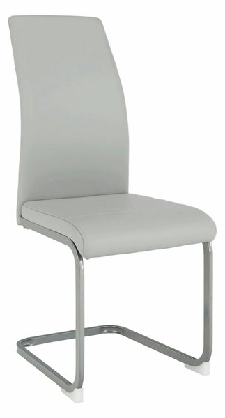 Scaun NOBATA, gri deschis, piele ecologica/metal, 42x56x99 cm