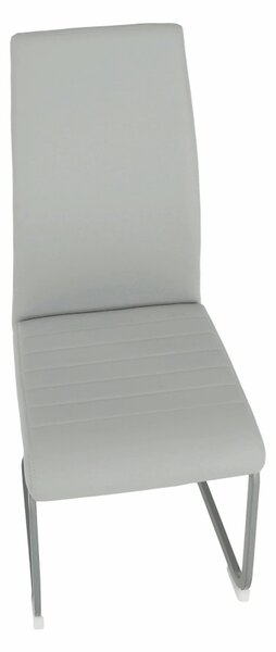 Scaun NOBATA, gri deschis, piele ecologica/metal, 42x56x99 cm