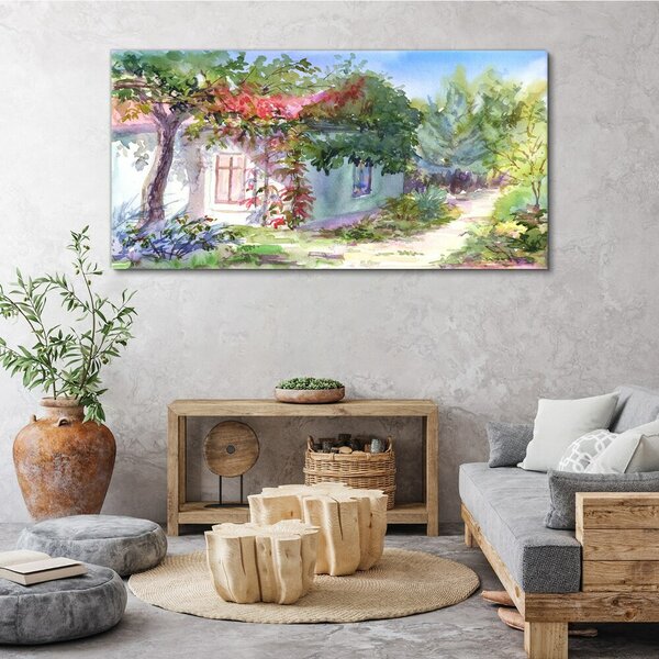 Tablou canvas casă in copac