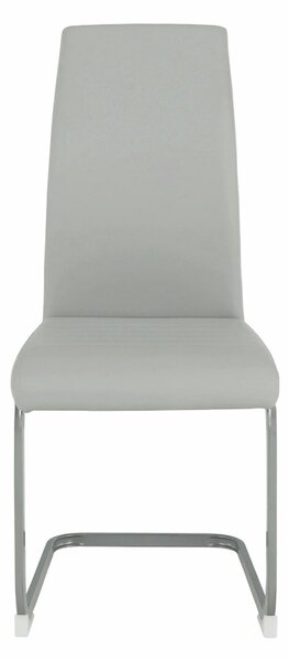 Scaun NOBATA, gri deschis, piele ecologica/metal, 42x56x99 cm