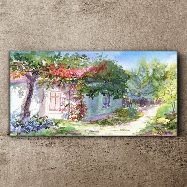 Tablou canvas casă in copac
