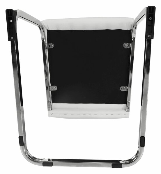 Scaun VATENA, alb/crom, piele ecologica/metal, 42x56x99 cm