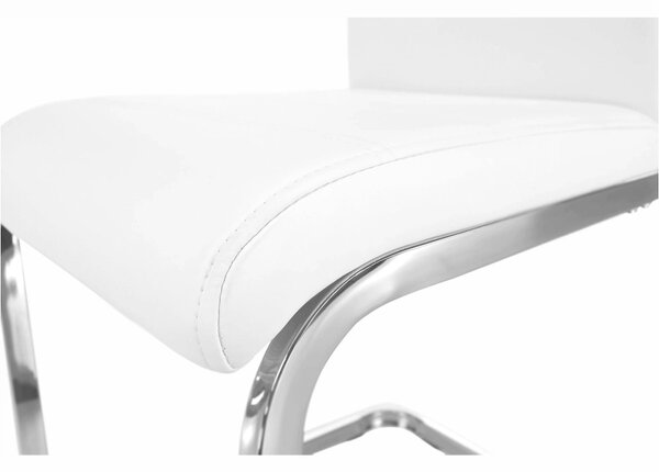 Scaun VATENA, alb/crom, piele ecologica/metal, 42x56x99 cm