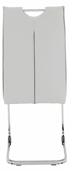 Scaun TOSENA, gri deschis/crom, piele ecologica/metal, 44x61x98 cm