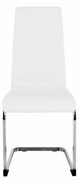 Scaun VATENA, alb/crom, piele ecologica/metal, 42x56x99 cm