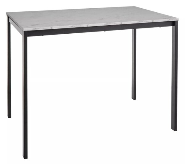 Masa de dining negru RAMOD 100x60 cm, decor marmura alba