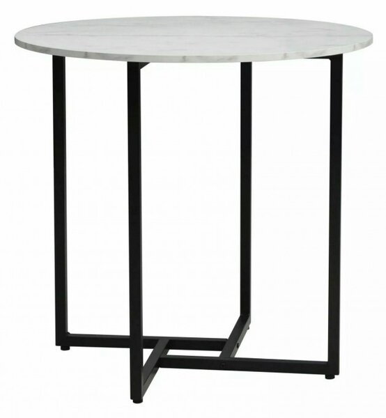 Masa rotunda de dining ALTO II 80 cm, decor marmura alba