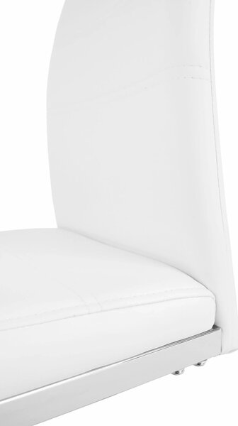 Scaun VATENA, alb/crom, piele ecologica/metal, 42x56x99 cm