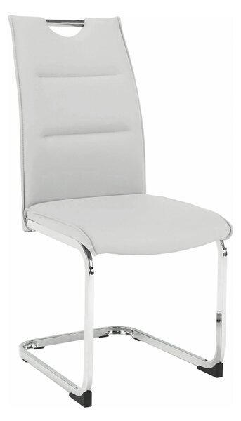 Scaun TOSENA, gri deschis/crom, piele ecologica/metal, 44x61x98 cm
