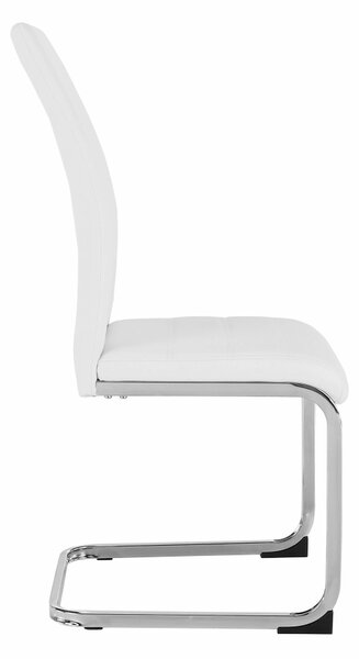 Scaun VATENA, alb/crom, piele ecologica/metal, 42x56x99 cm