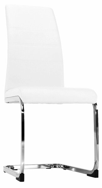 Scaun VATENA, alb/crom, piele ecologica/metal, 42x56x99 cm