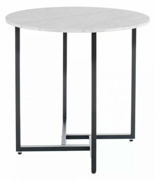 Masa rotunda de dining ALTO II 80 cm, decor marmura alba