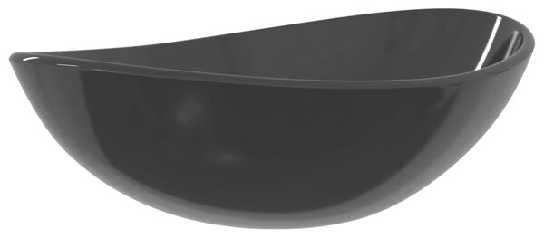 Chiuvetă din sticlă securizată, negru, 54,5x35x15,5 cm