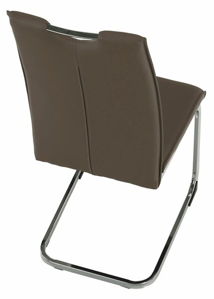 Scaun TOSENA, maro/crom, piele ecologica/metal, 44x61x98 cm