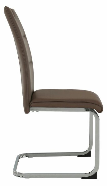 Scaun TOSENA, maro/crom, piele ecologica/metal, 44x61x98 cm