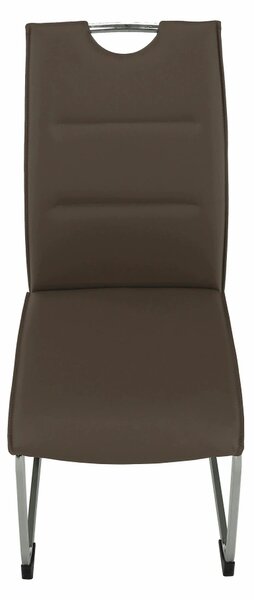 Scaun TOSENA, maro/crom, piele ecologica/metal, 44x61x98 cm