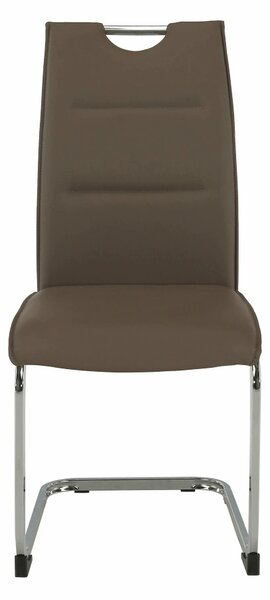 Scaun TOSENA, maro/crom, piele ecologica/metal, 44x61x98 cm